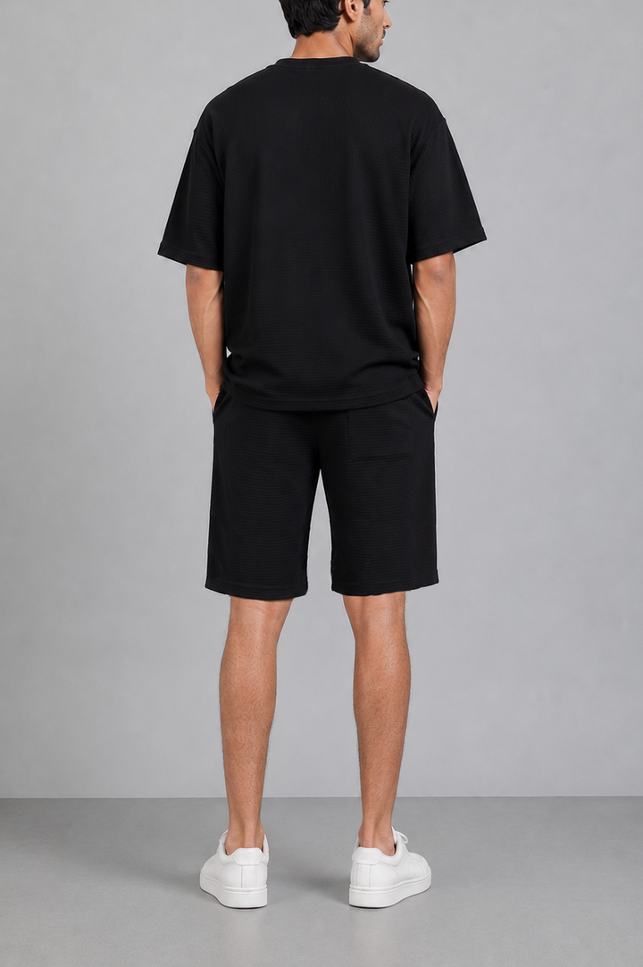 Black Waffle Co-Ord Tee