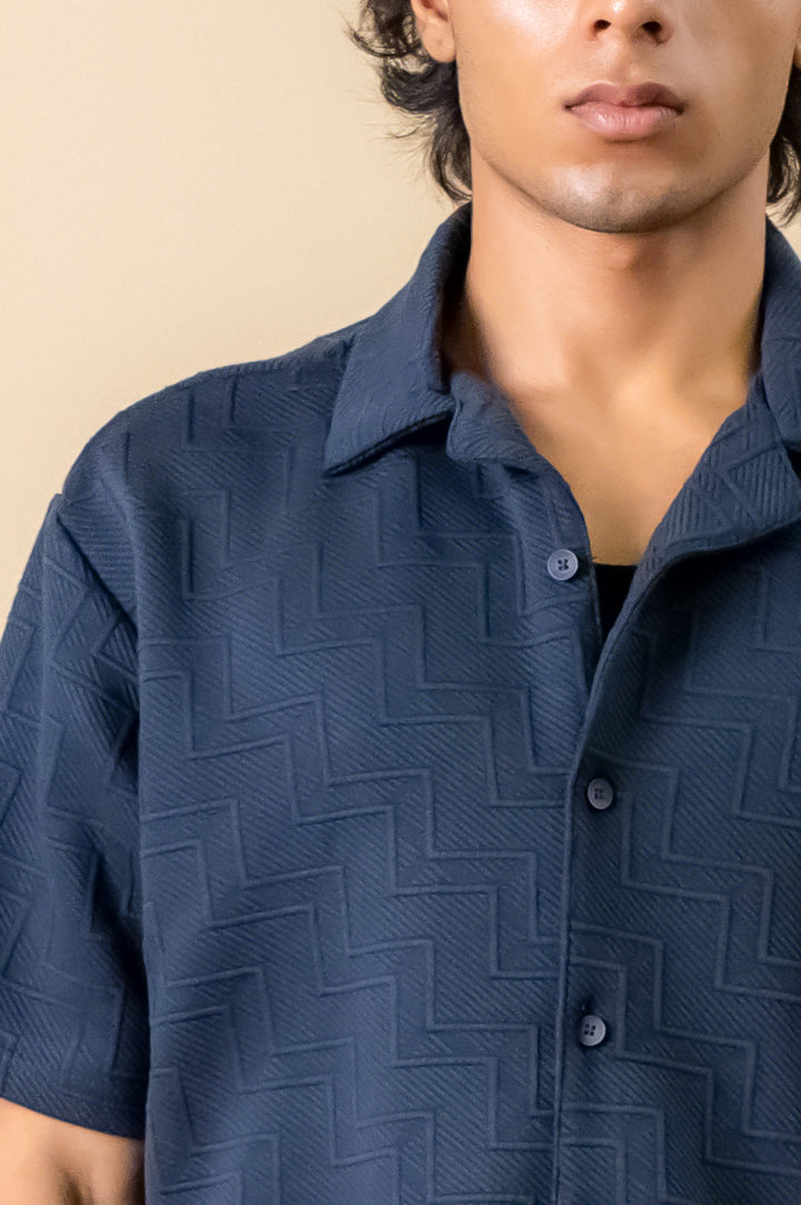 Midnight Navy Textured Resort Shirt
