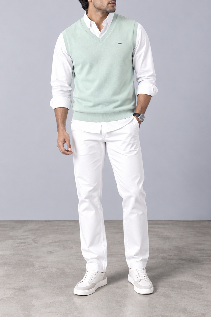 Coastal Mist Ribbed Sweater
