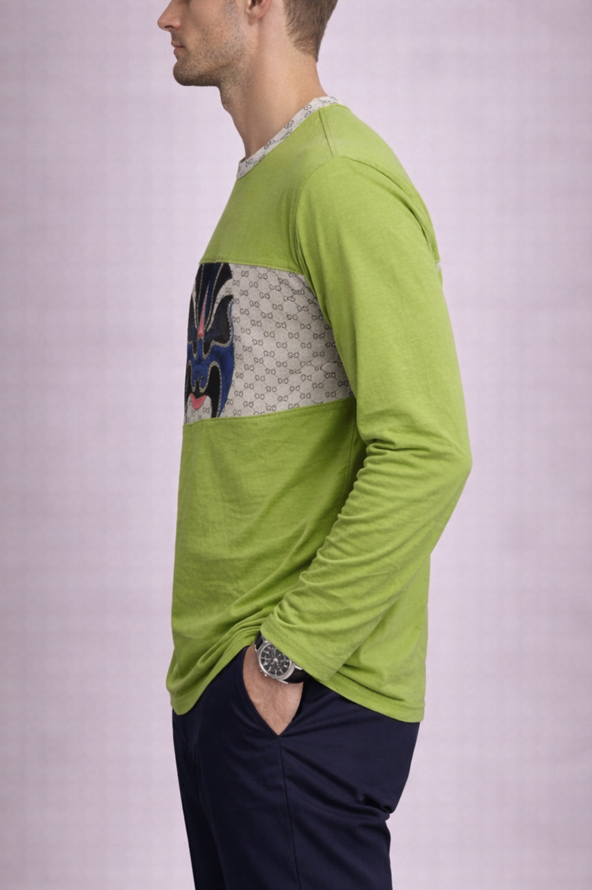 Men Olive Soft Cotton Graphic 002548-LHG