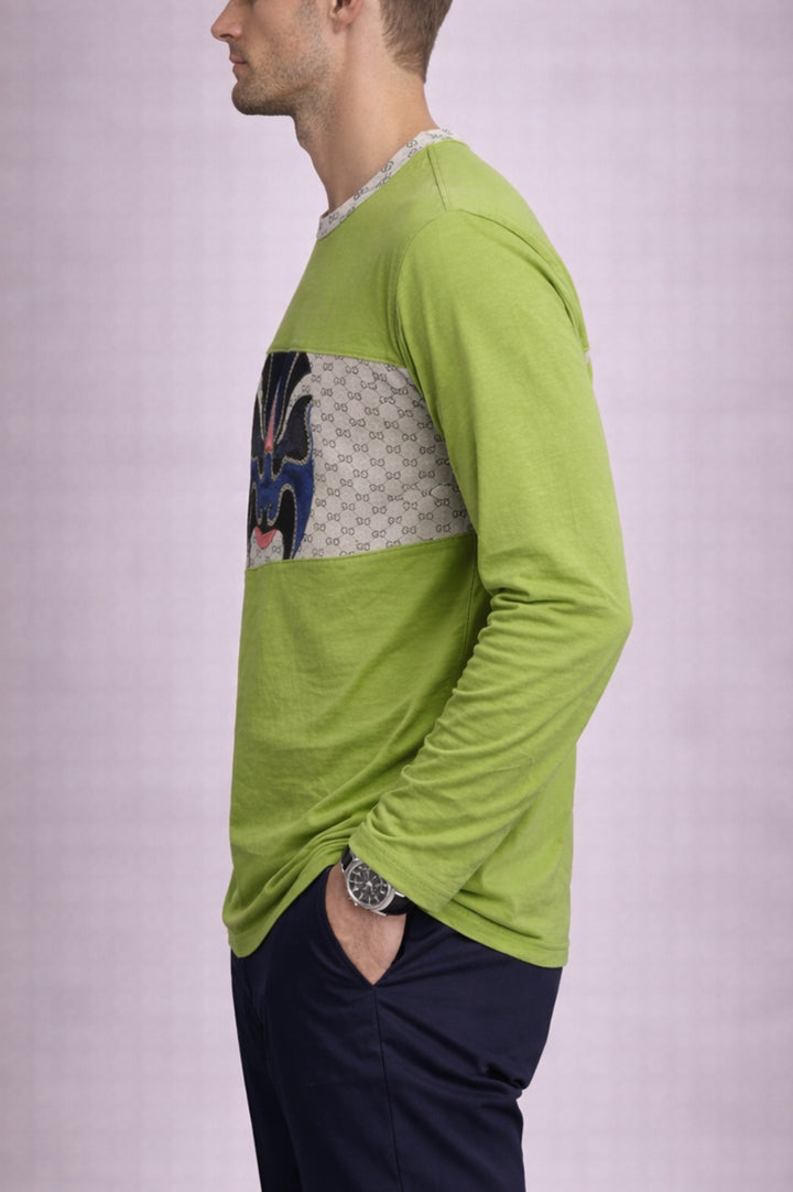 Men Olive Soft Cotton Graphic 002548-LHG