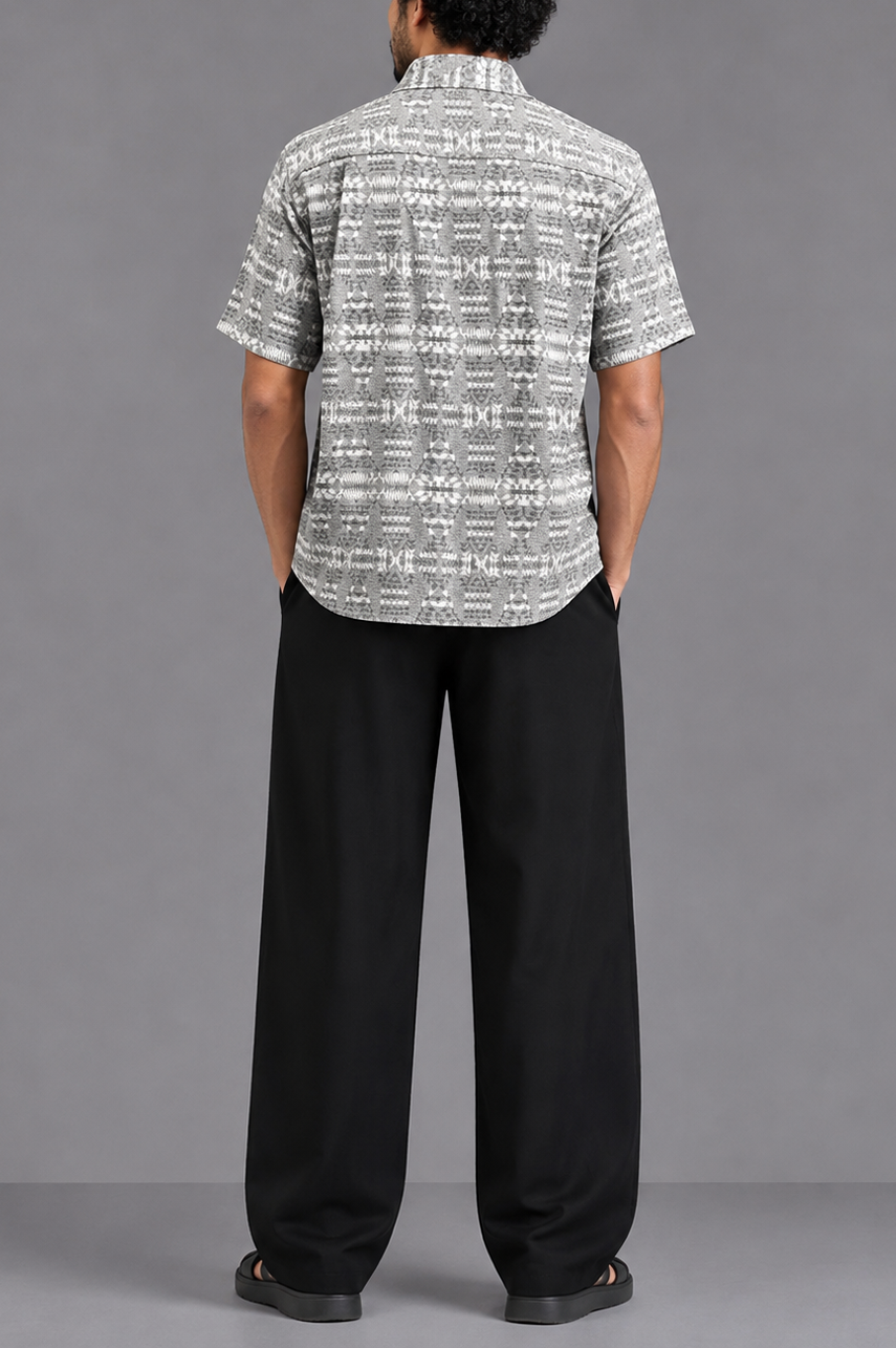 Grey Jacquard Resort Shirt