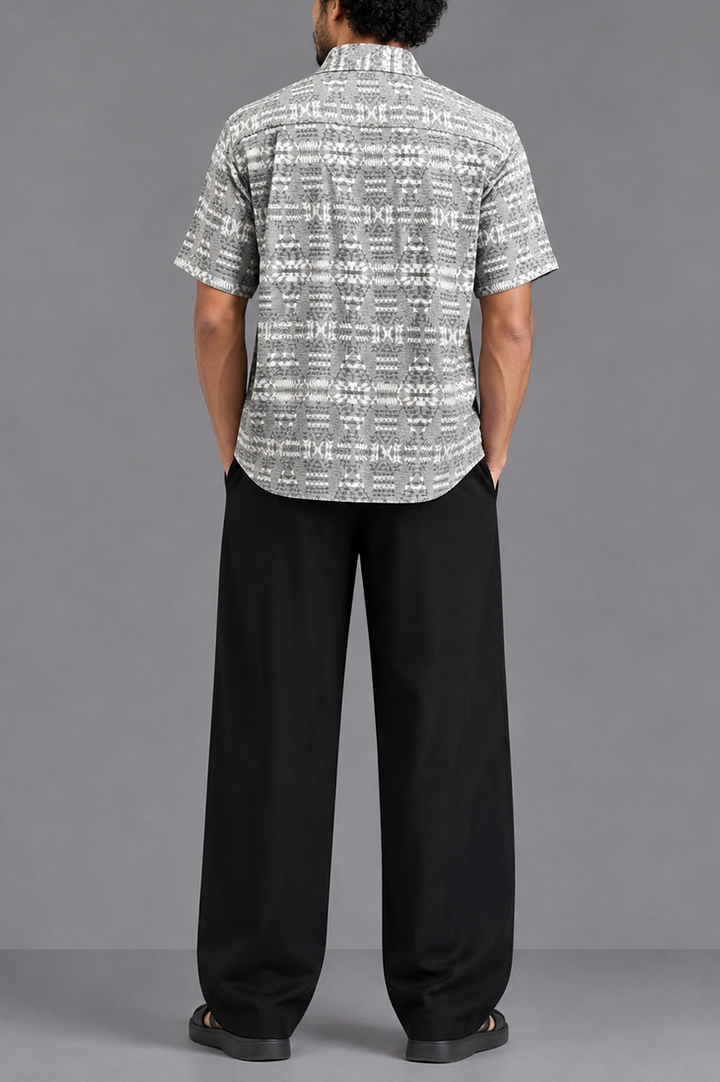 Grey Jacquard Resort Shirt