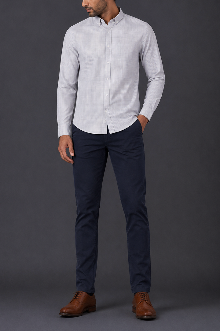 Micro Check Button-Down Shirt