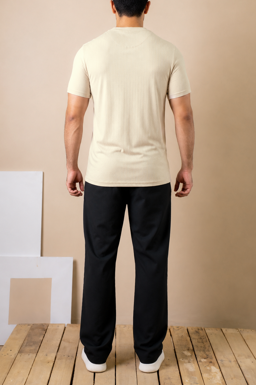 Ivory Ribbed Essential Tee