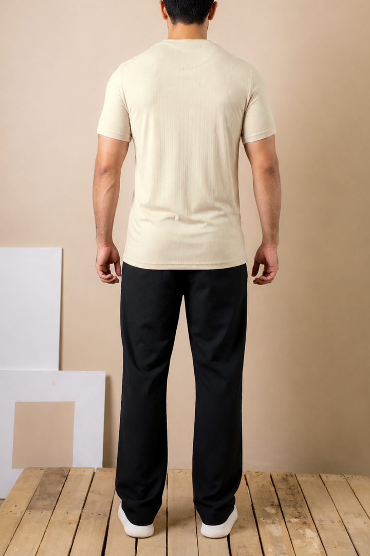 Ivory Ribbed Essential Tee