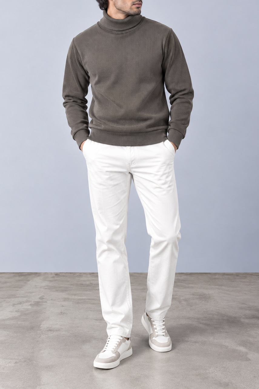 Shadow Ribbed Turtle-Neck