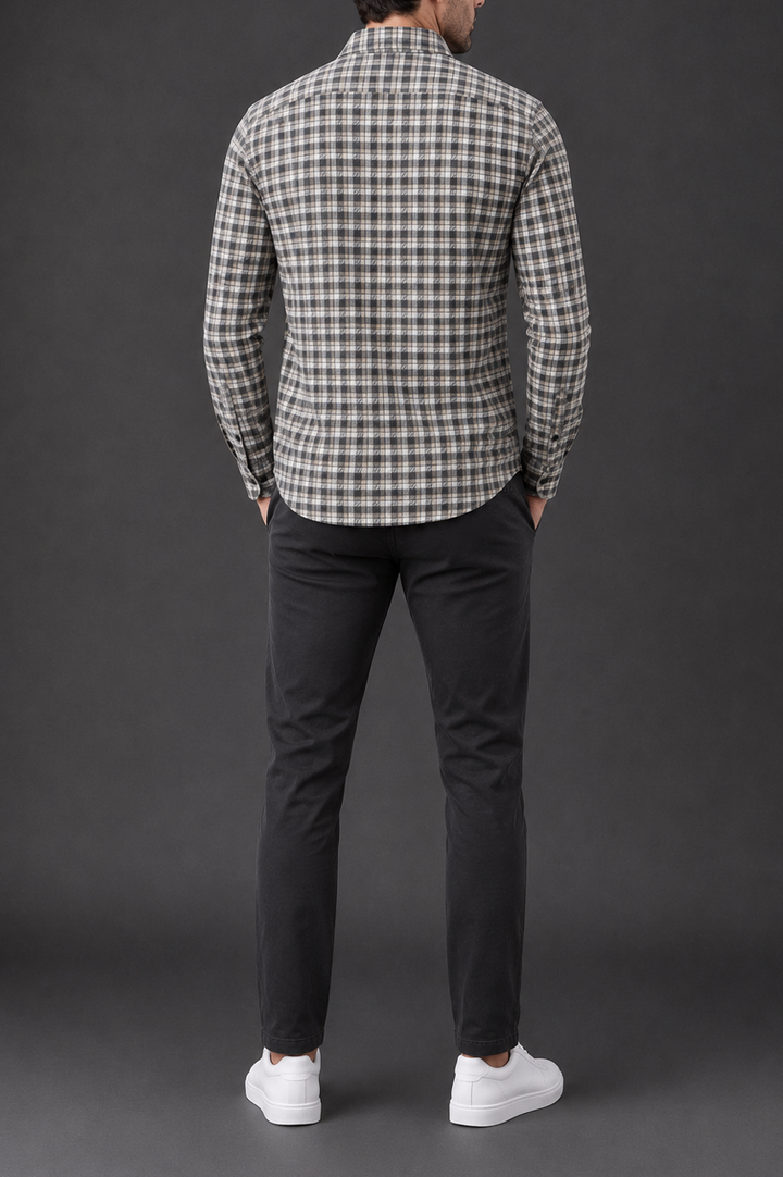 Heritage Taupe Check Semi Formal Shirt