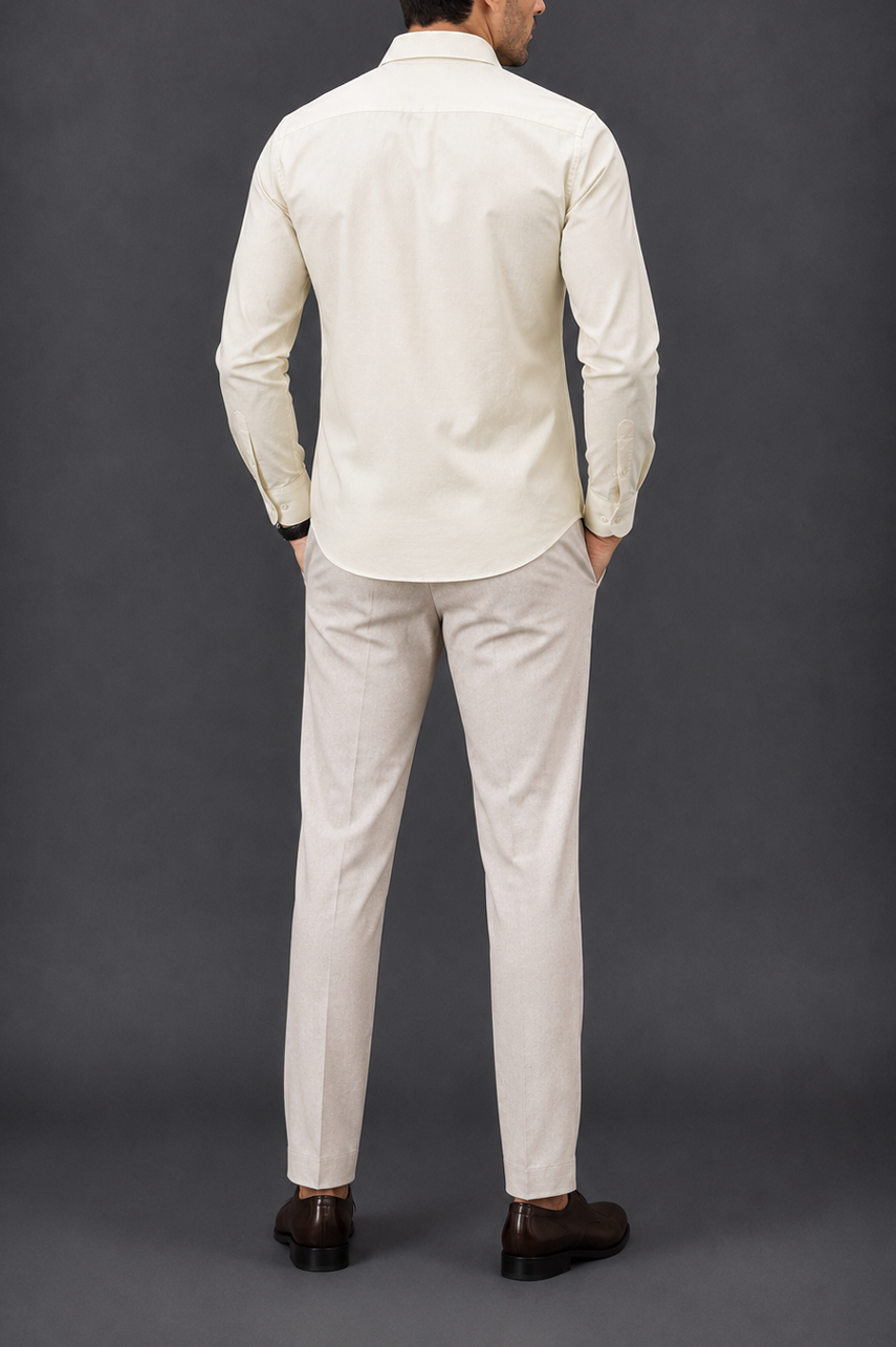 Ivory Drift Textured SemiFormal Shirt