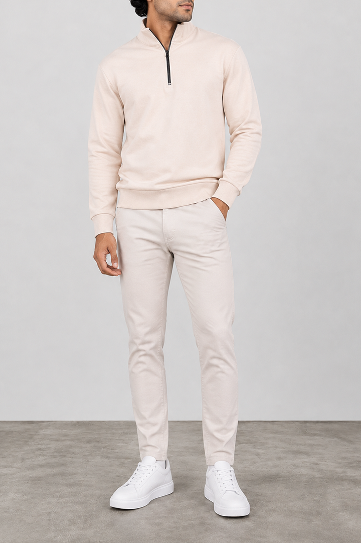 Ribbed Soft Blush Mock Neck