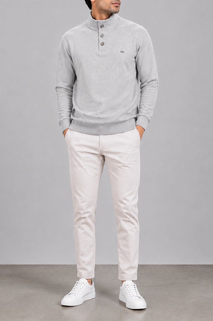Gray Heather Mock Neck