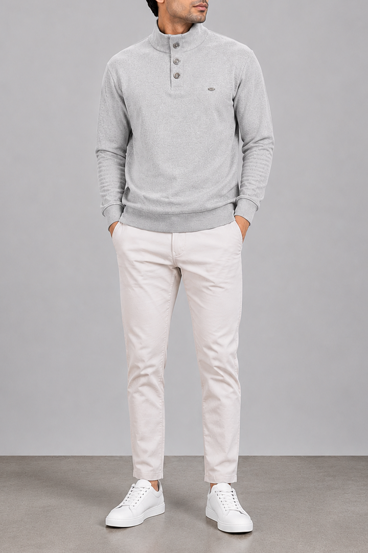 Gray Heather Mock Neck