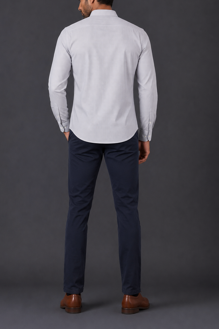 Micro Check Button-Down Shirt