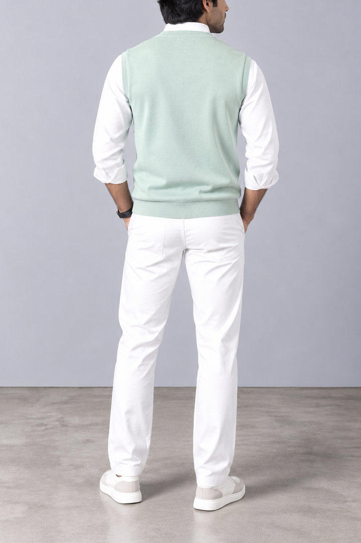 Coastal Mist Ribbed Sweater
