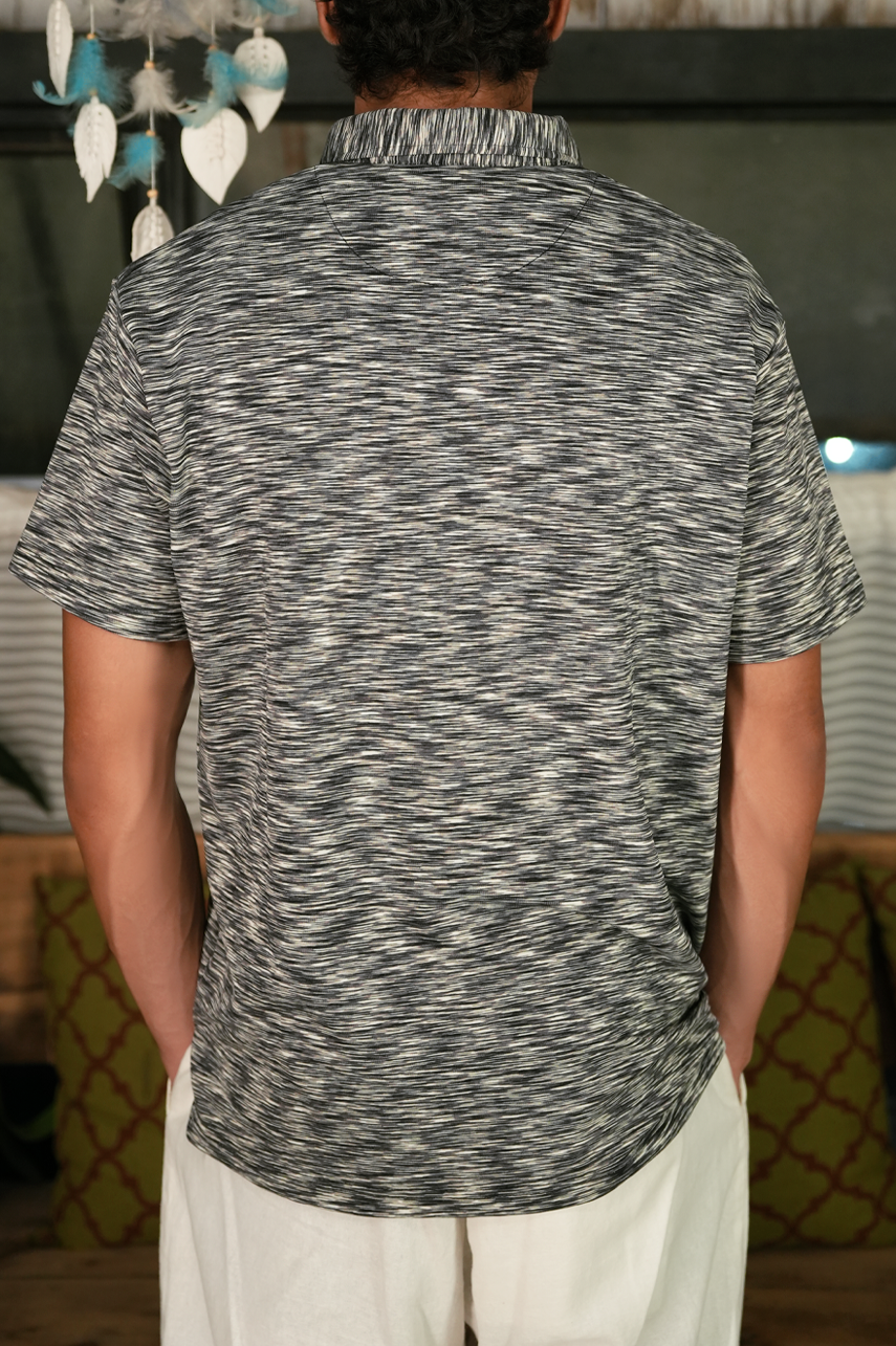 Melange Button Polo