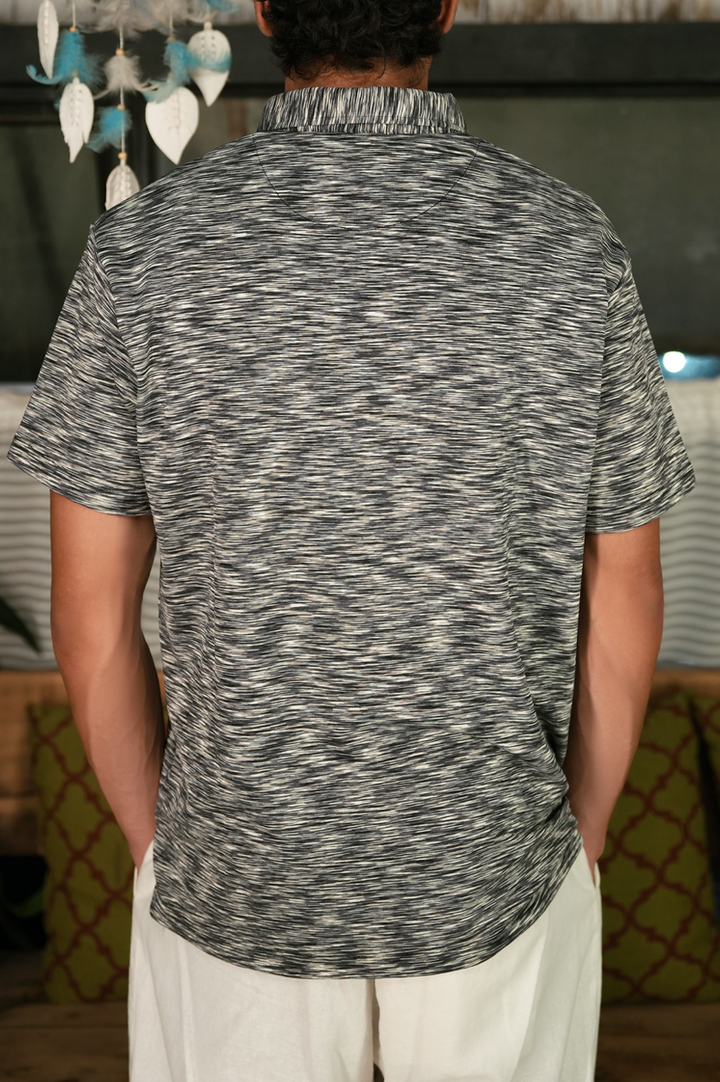 Melange Button Polo