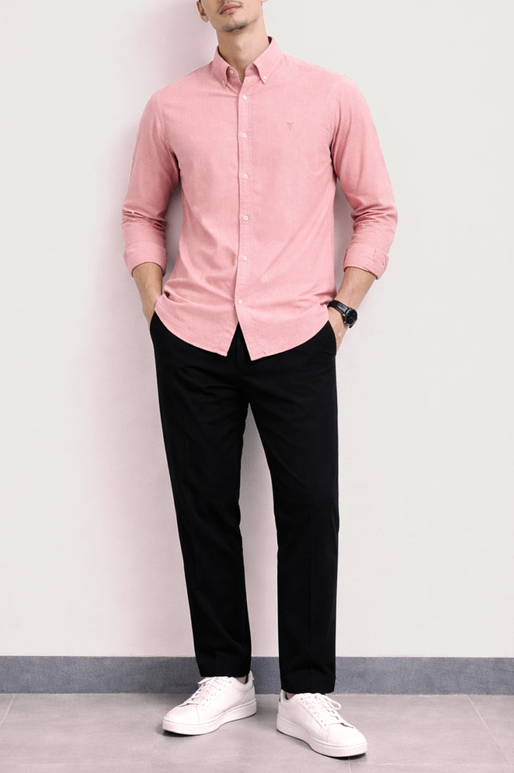 Daily Wear Linen Logo Embroidered Shirt 002365-RED