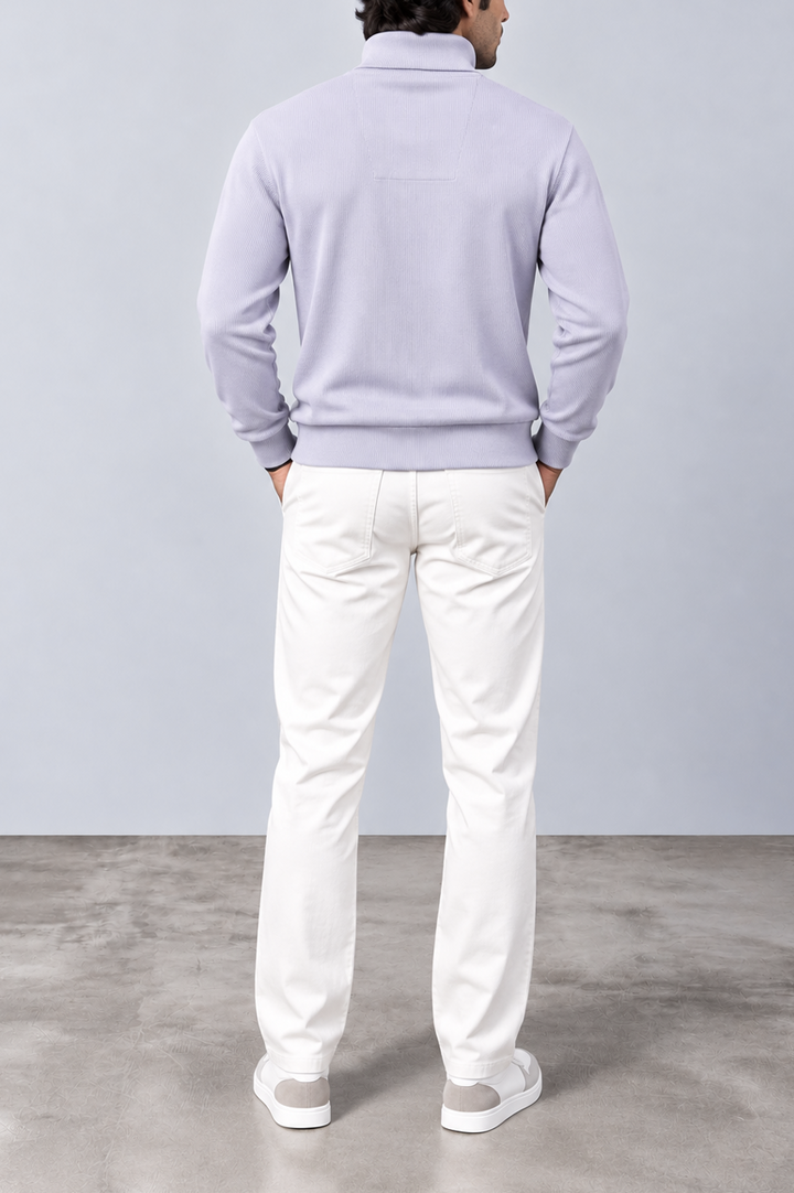 Lavender Haze Ribbed Turtle-Neck