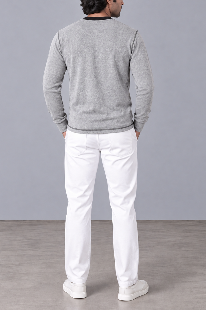 Contrast Stitch Rib Henley