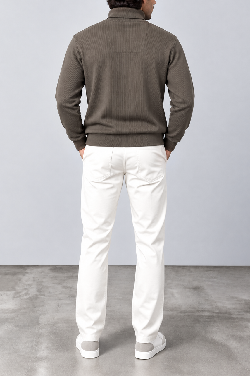 Mocha Ribbed Turtle-Neck