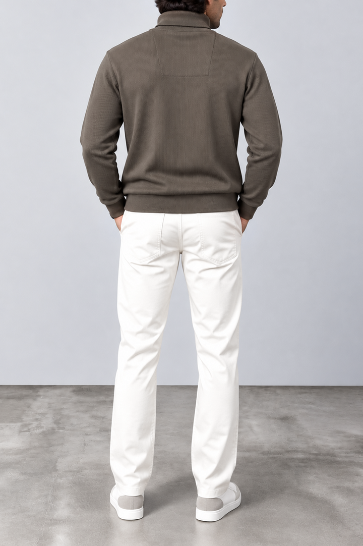 Mocha Ribbed Turtle-Neck