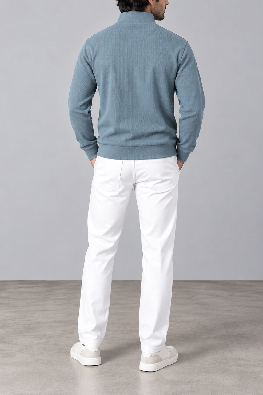 Blue Mock Neck