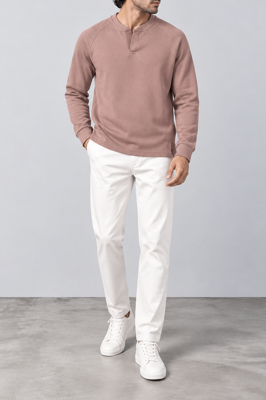 Ribbed Raglan Henley