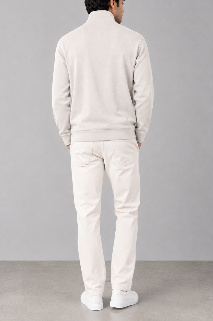 Essential Half-Zip Ribbed Mock Neck
