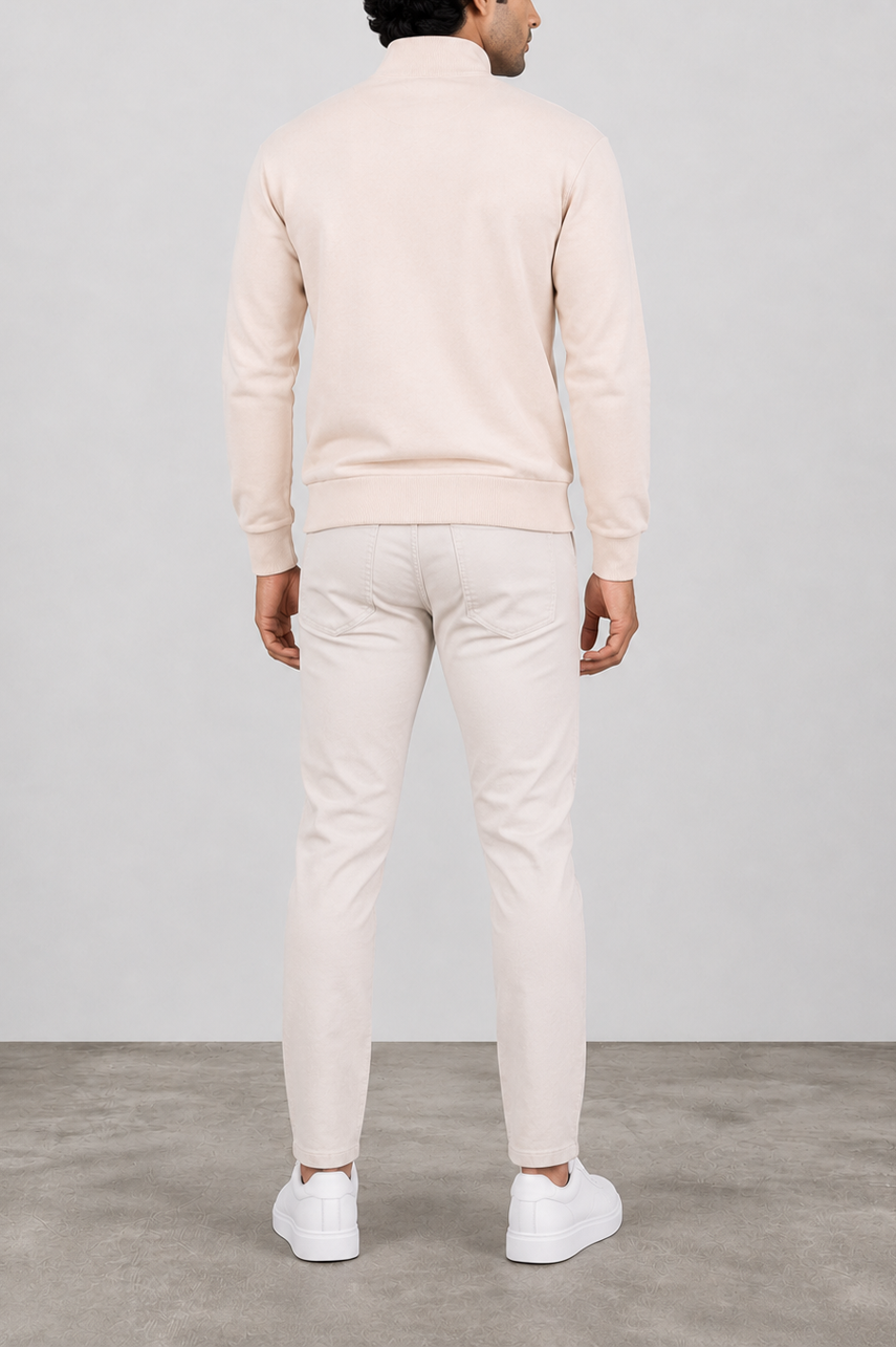 Ribbed Soft Blush Mock Neck