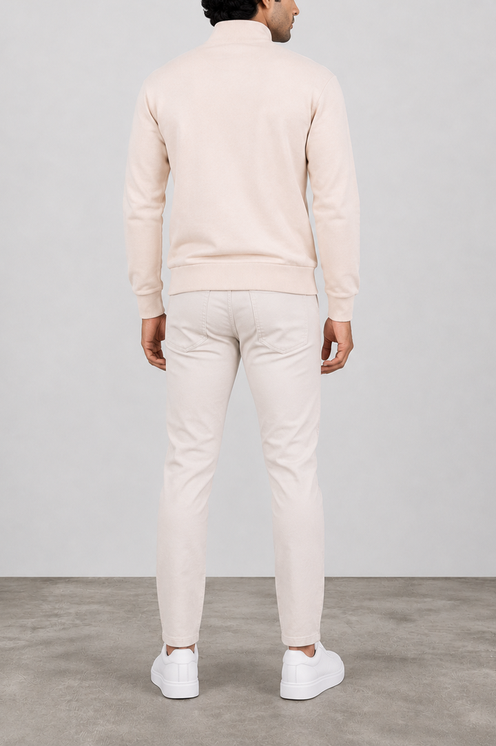 Ribbed Soft Blush Mock Neck