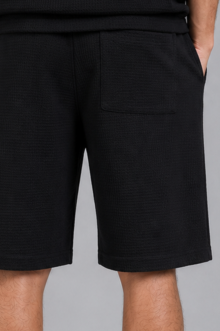 Black Waffle Co-Ord Shorts