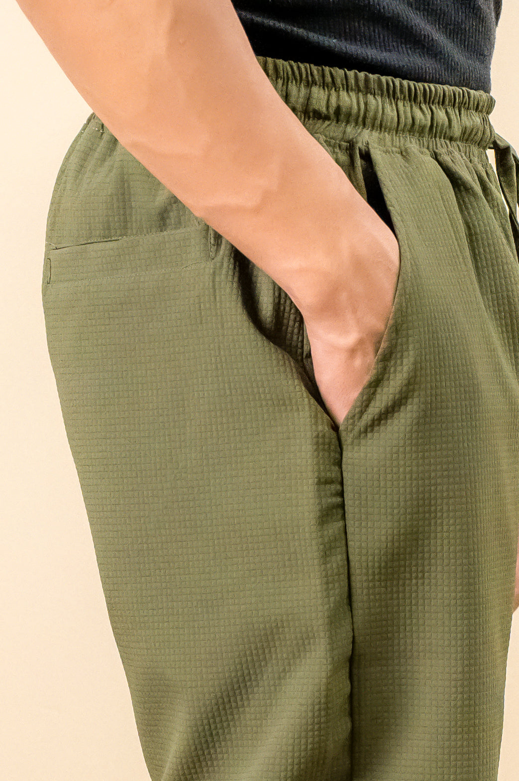 Green Textured Trouser