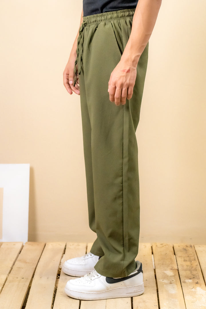 Green Textured Trouser