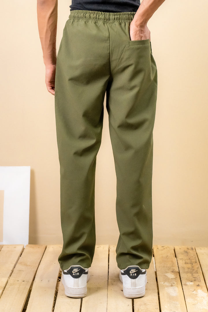 Green Textured Trouser