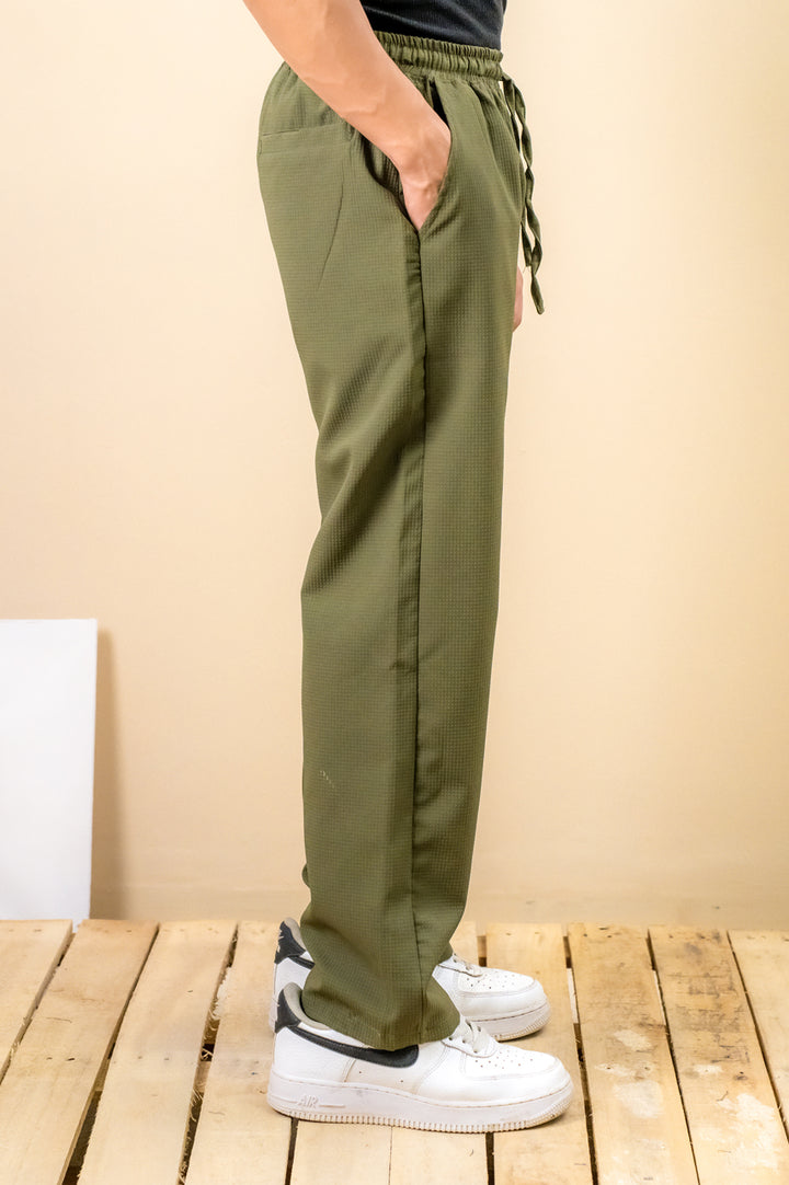 Green Textured Trouser