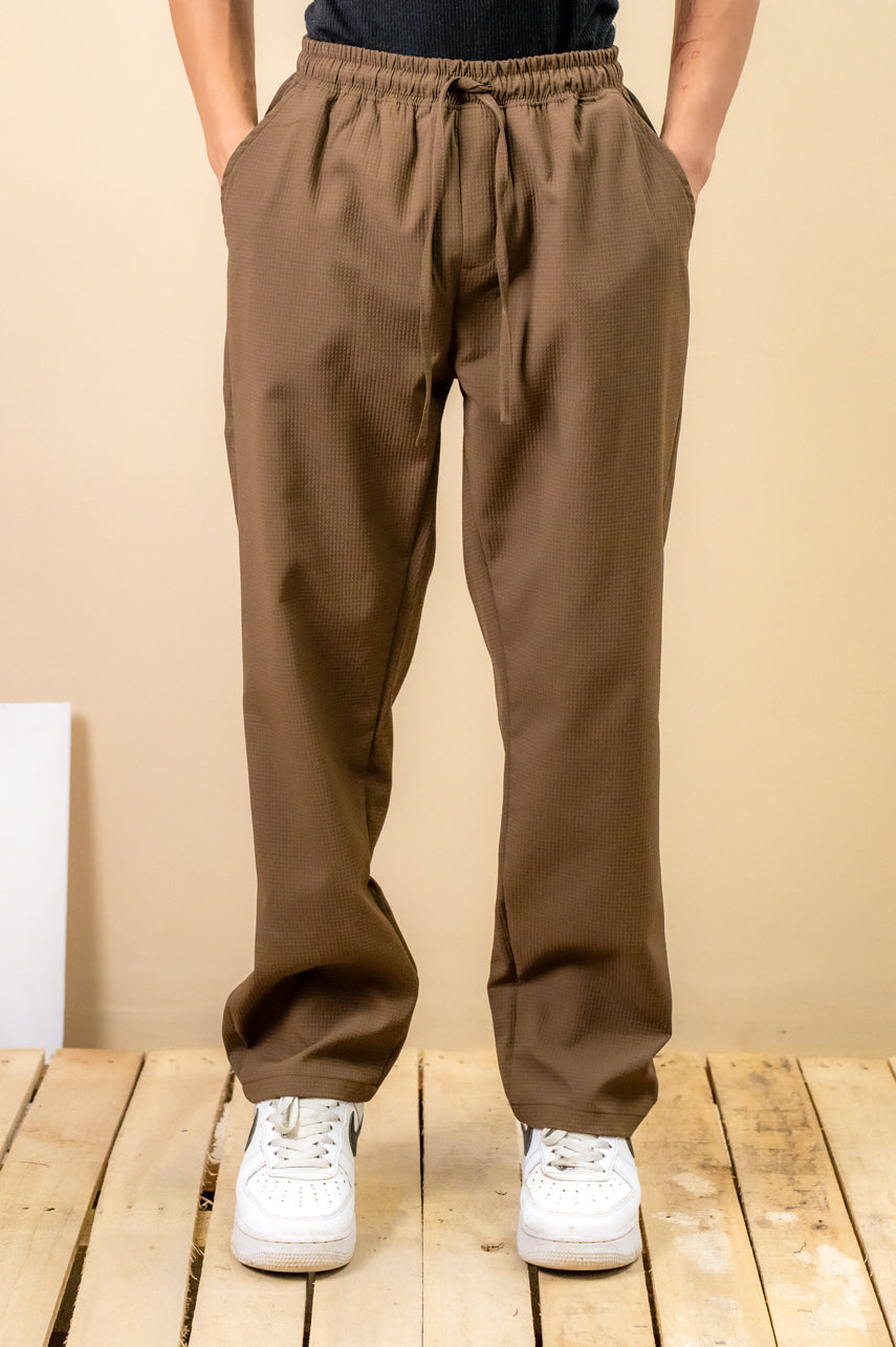 Mocha Brown Textured Trouser