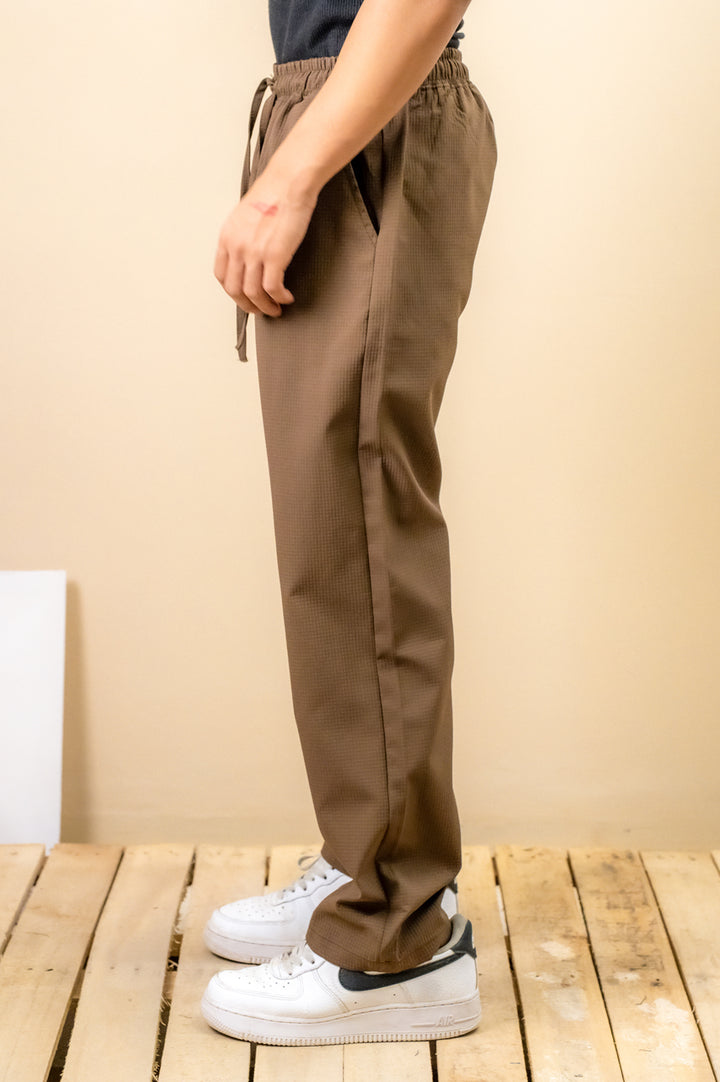 Mocha Brown Textured Trouser