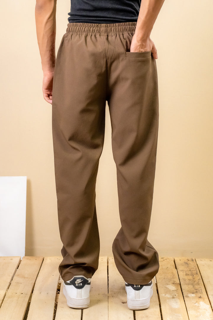 Mocha Brown Textured Trouser