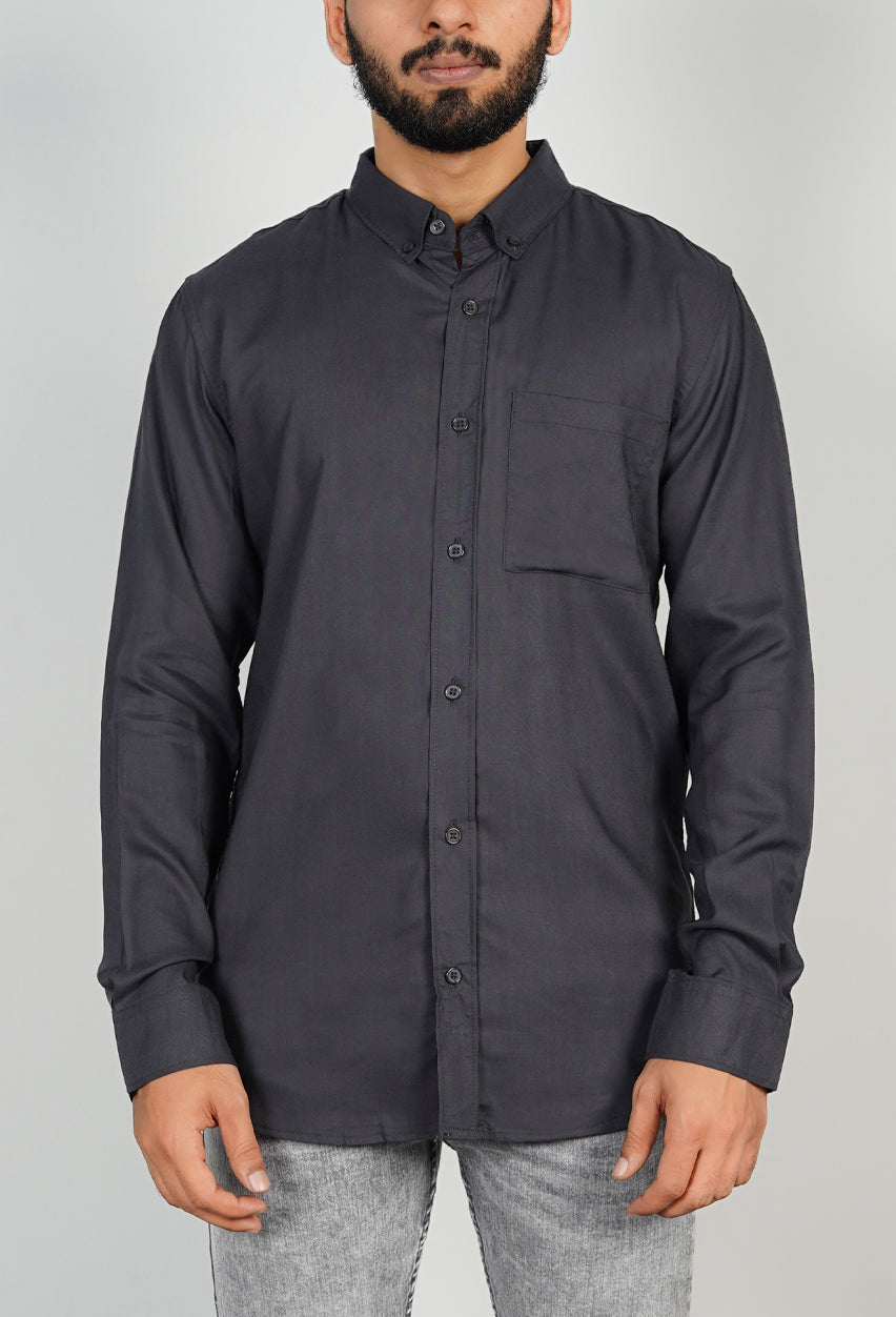 Charcoal Textured Cotton Shirt