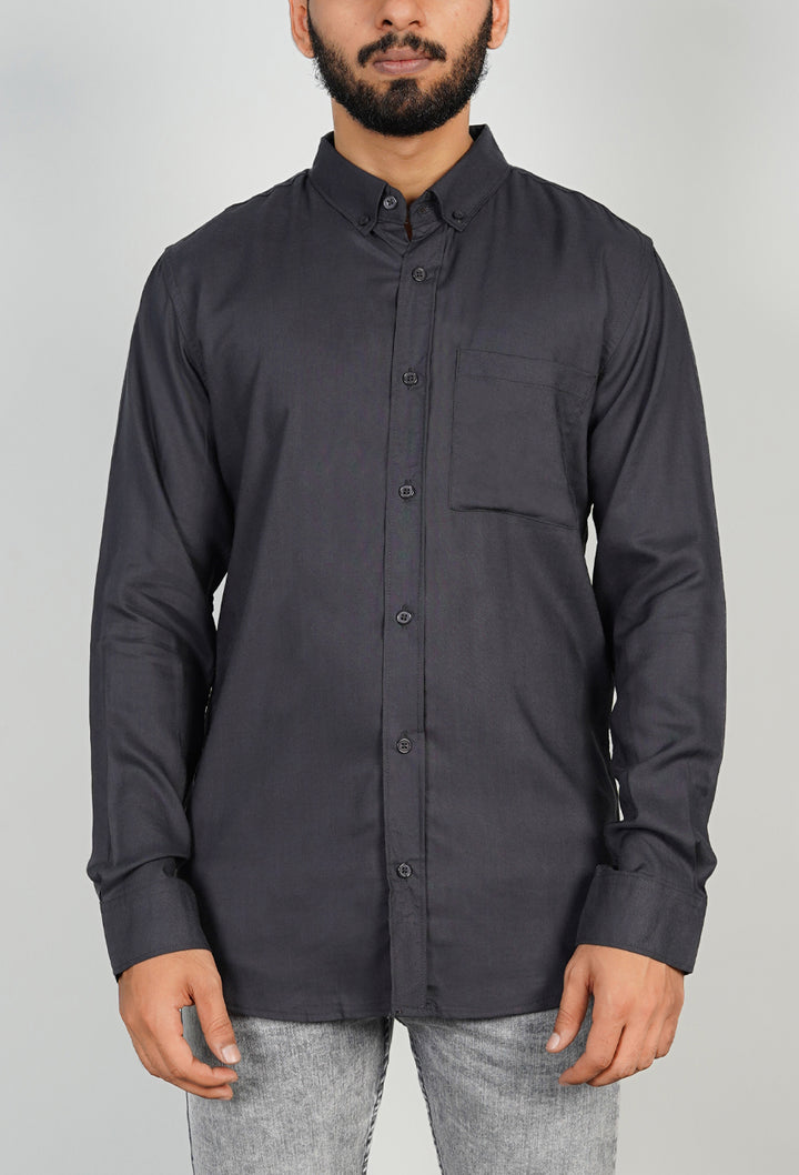 Charcoal Textured Cotton Shirt