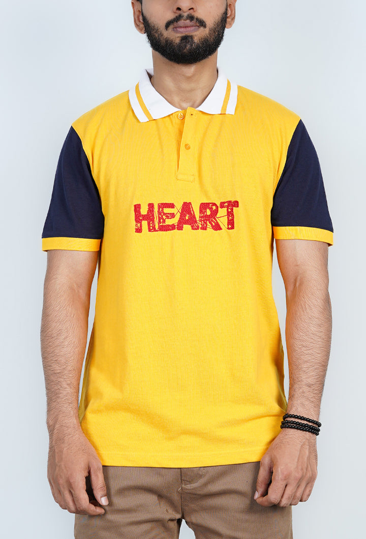 Embroidered ‘HEART’ Polo Pique Shirt