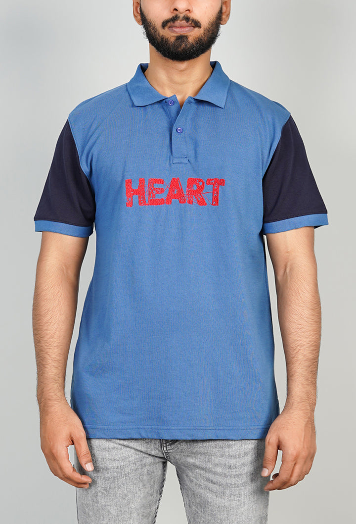 Embroidered ‘HEART’ Polo Pique Shirt