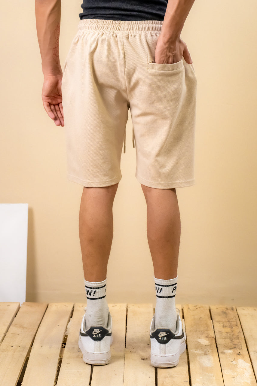 Cream Beige Textured Short