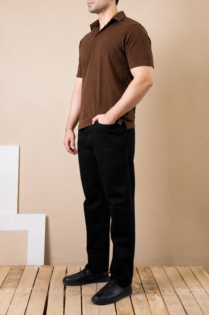 Cocoa Ribbed Polo