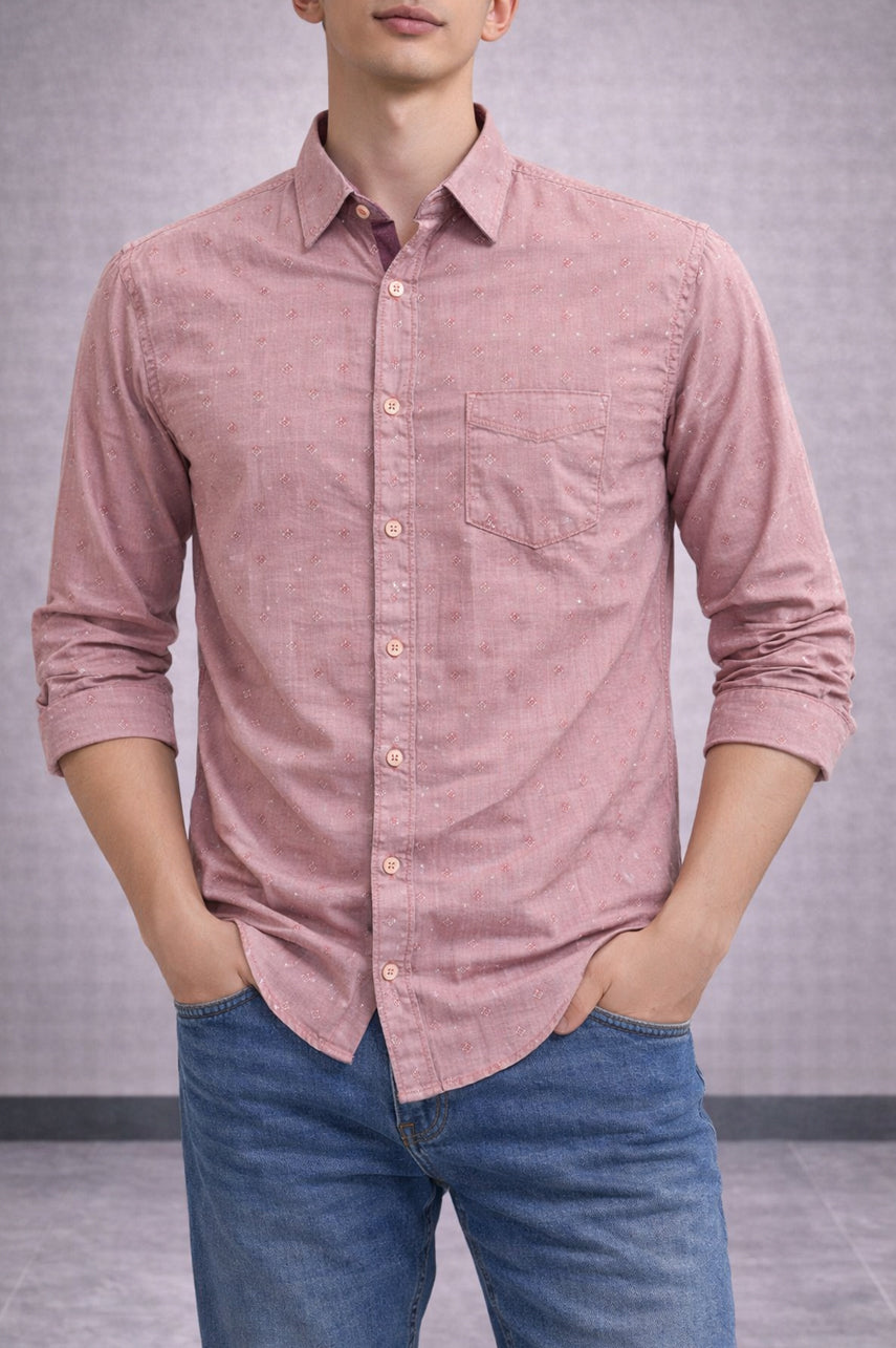 Mens Soft Cotton Casual Shirt 002551-RED