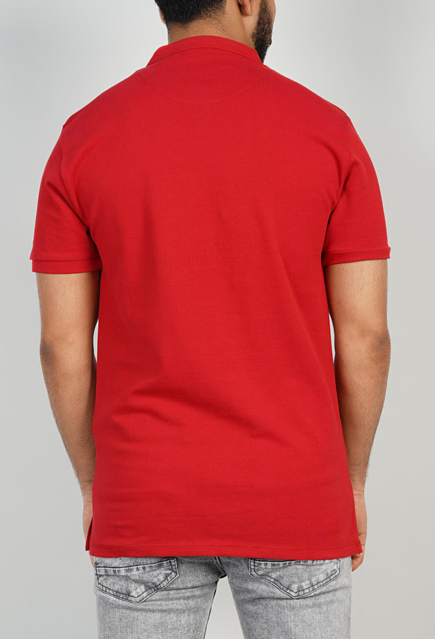 Red Band Collar ‘WHENEVER’ Polo