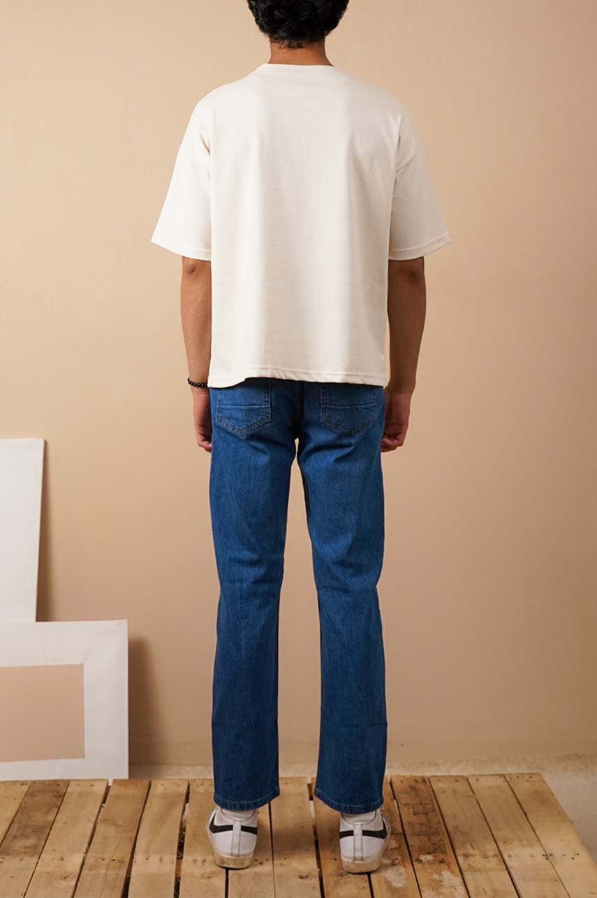 Premium Textured Oversized T-Shirt – White