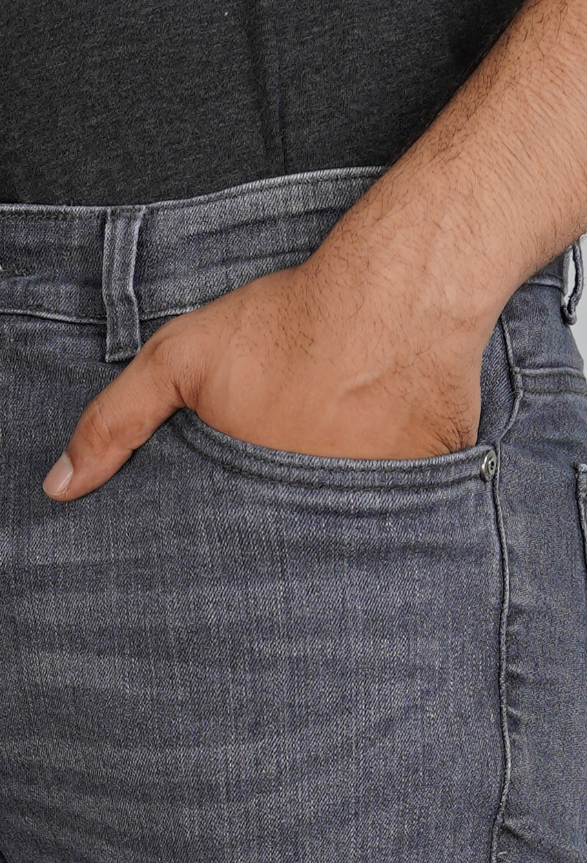 Slim Fit Grey Denim Jeans