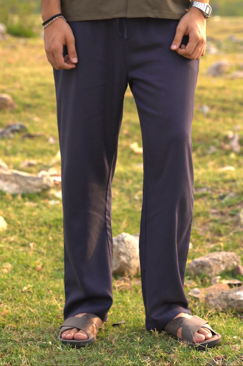 Navy Linen Trouser