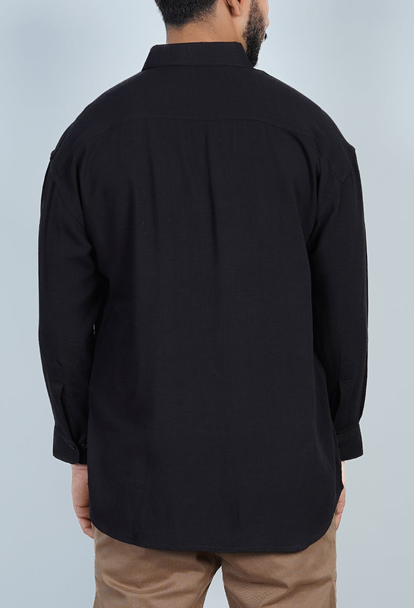Viscose Blend Button Down Oversize Shirt